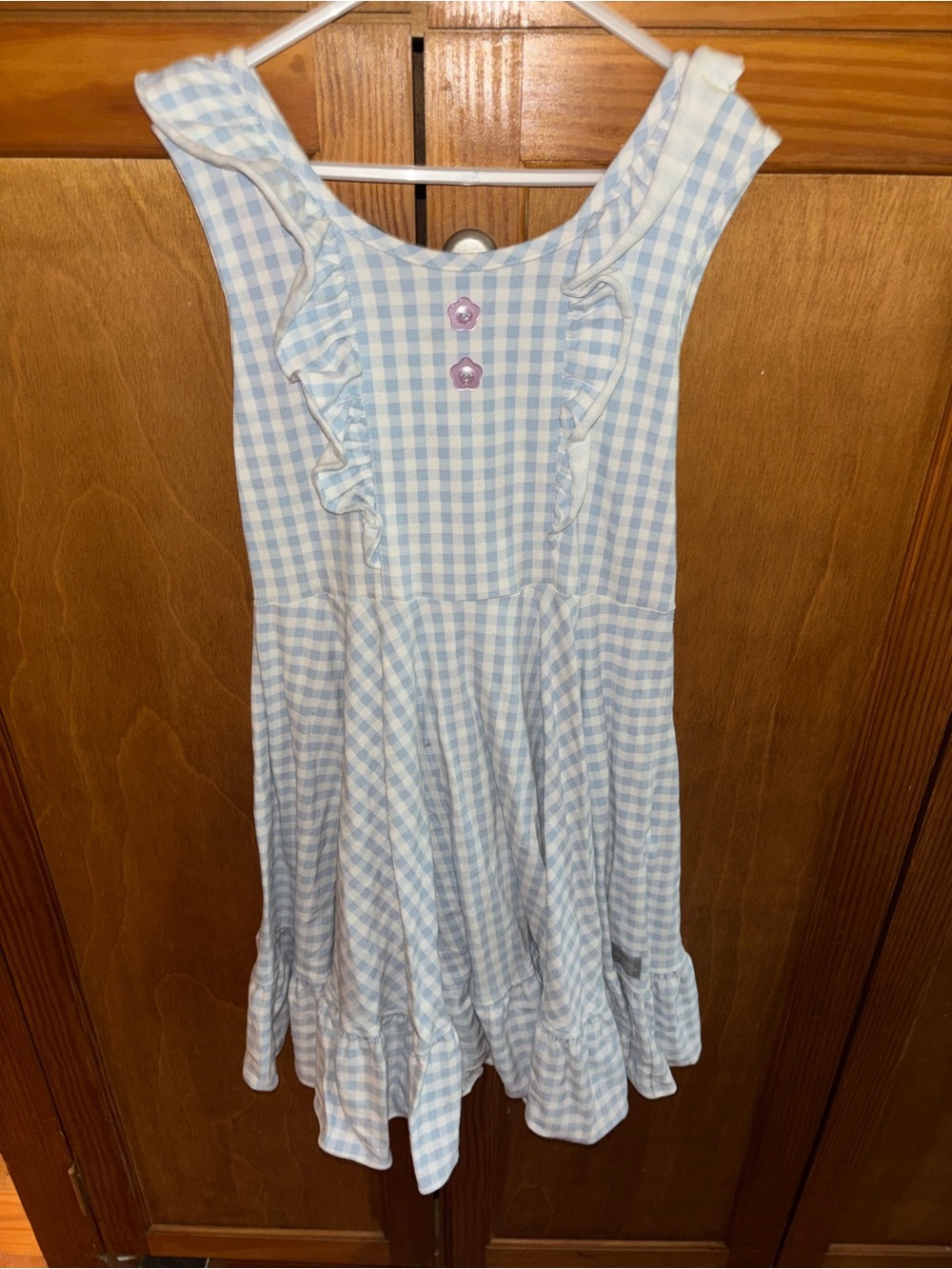 Eleanor Rose Girls 8– Light Blue Gingham Ruffle Twirl Sundress